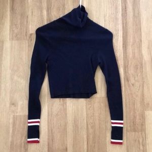 Zara Long Sleeved Cropped Ribbed Sweater